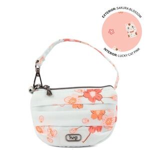 NWT Lug SAKURA DISCO POUCH with Lucky Cat Pink Lining